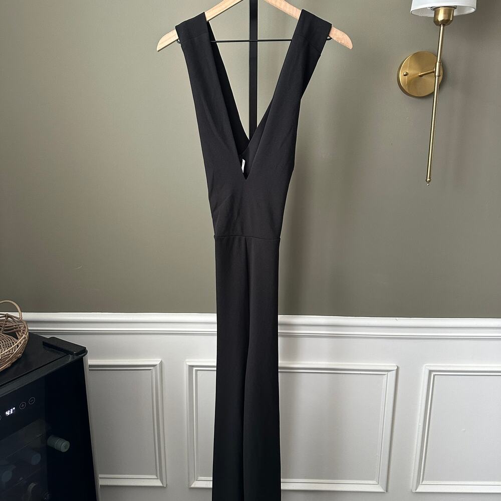 Lulus Thinking Out Loud Black Backless Jumpsuit Large Womens - Picture 2 of 6